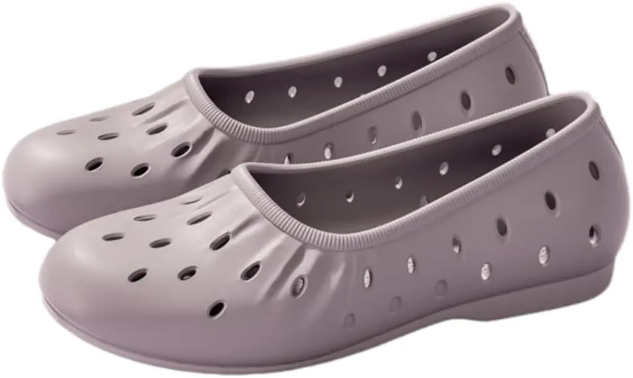 Women's Jelly Sandals Slip On Flats Lightweight Breathable Non-Slip Garden Shoes Comfort Soft Hollow Out Loafers Outdoor Beach Slides