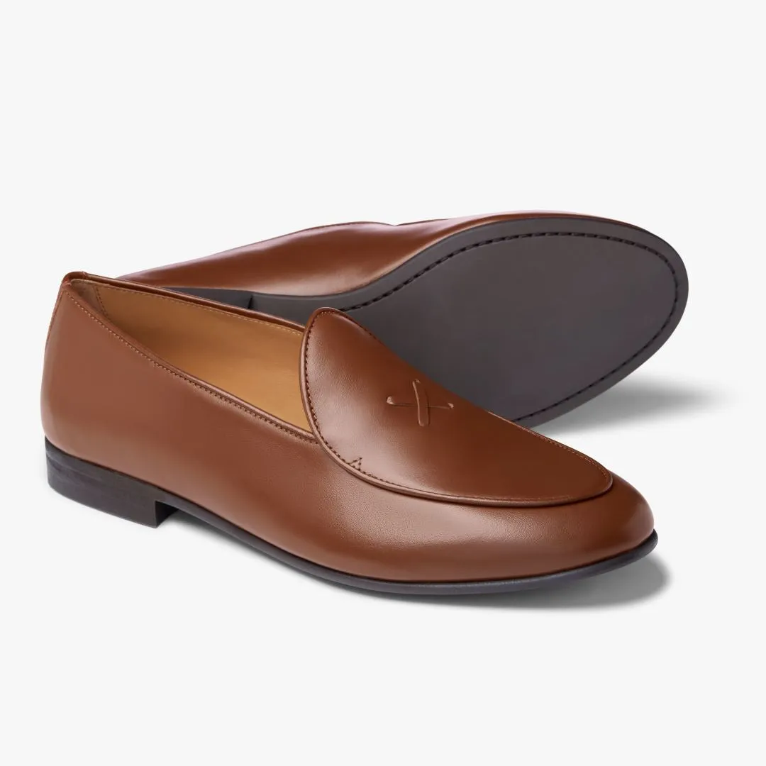 Women's Light Brown Leather Milano Loafer From Del Toro Shoes