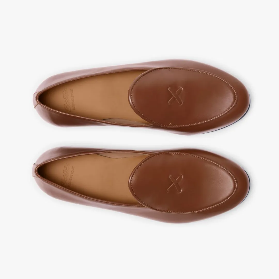 Women's Light Brown Leather Milano Loafer From Del Toro Shoes