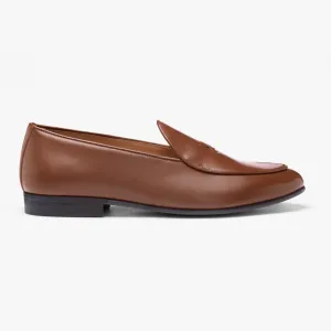 Women's Light Brown Leather Milano Loafer From Del Toro Shoes