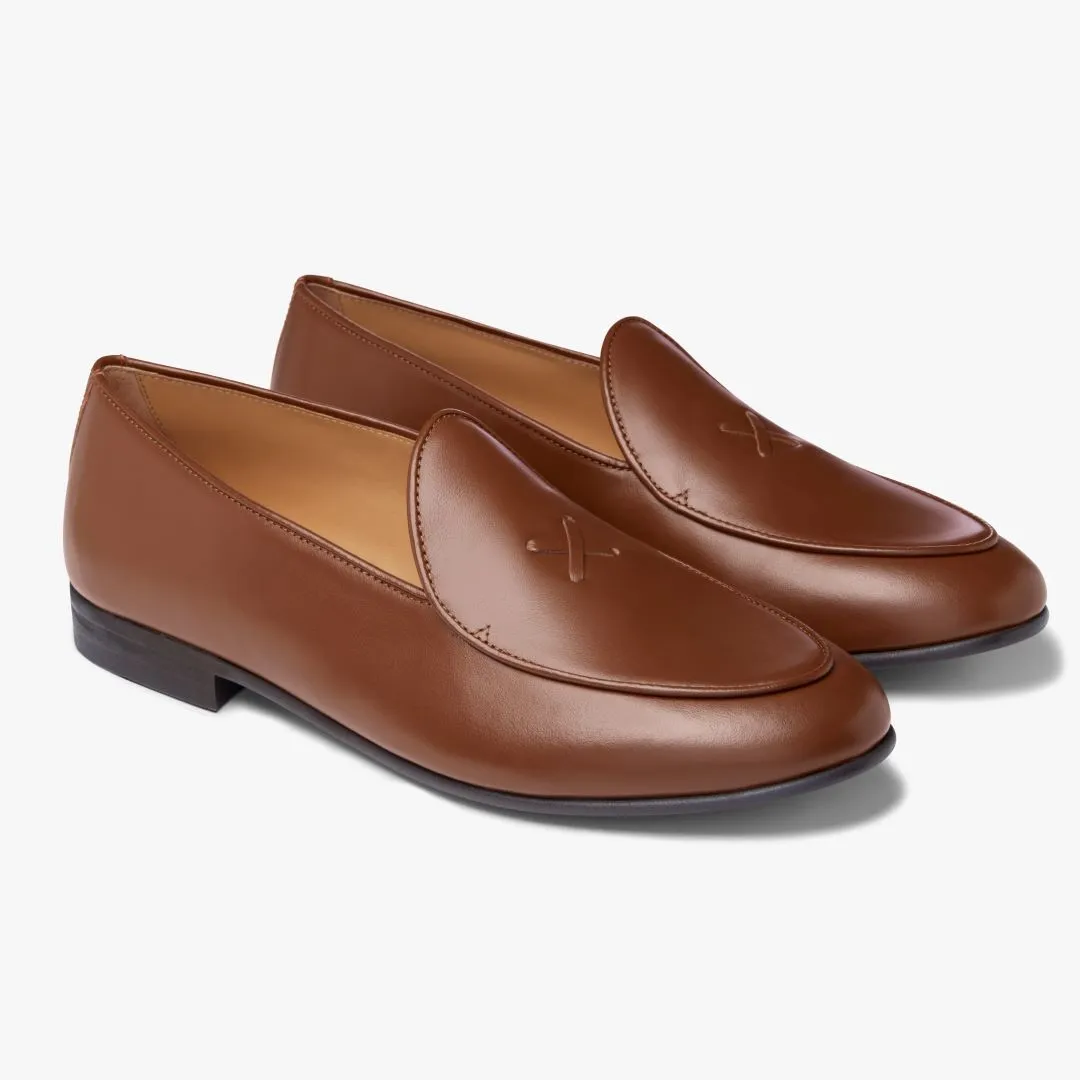 Women's Light Brown Leather Milano Loafer From Del Toro Shoes