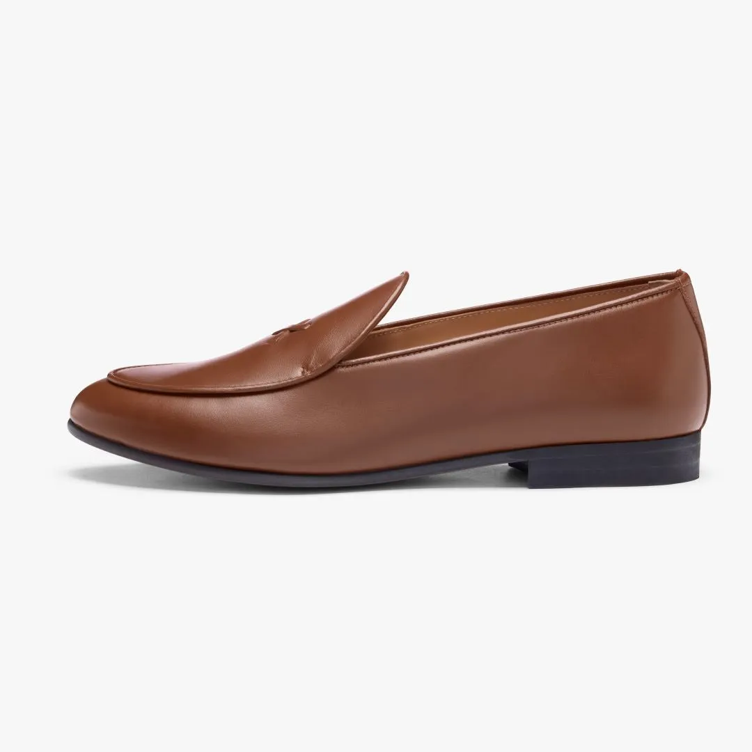 Women's Light Brown Leather Milano Loafer From Del Toro Shoes