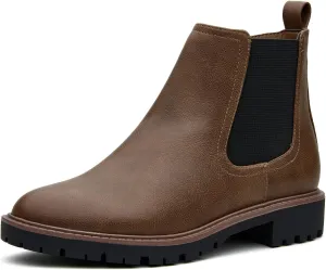 Women's Low Heel Chelsea Ankle Boots Fashion Slip-On Elastic Fall Booties Shoes