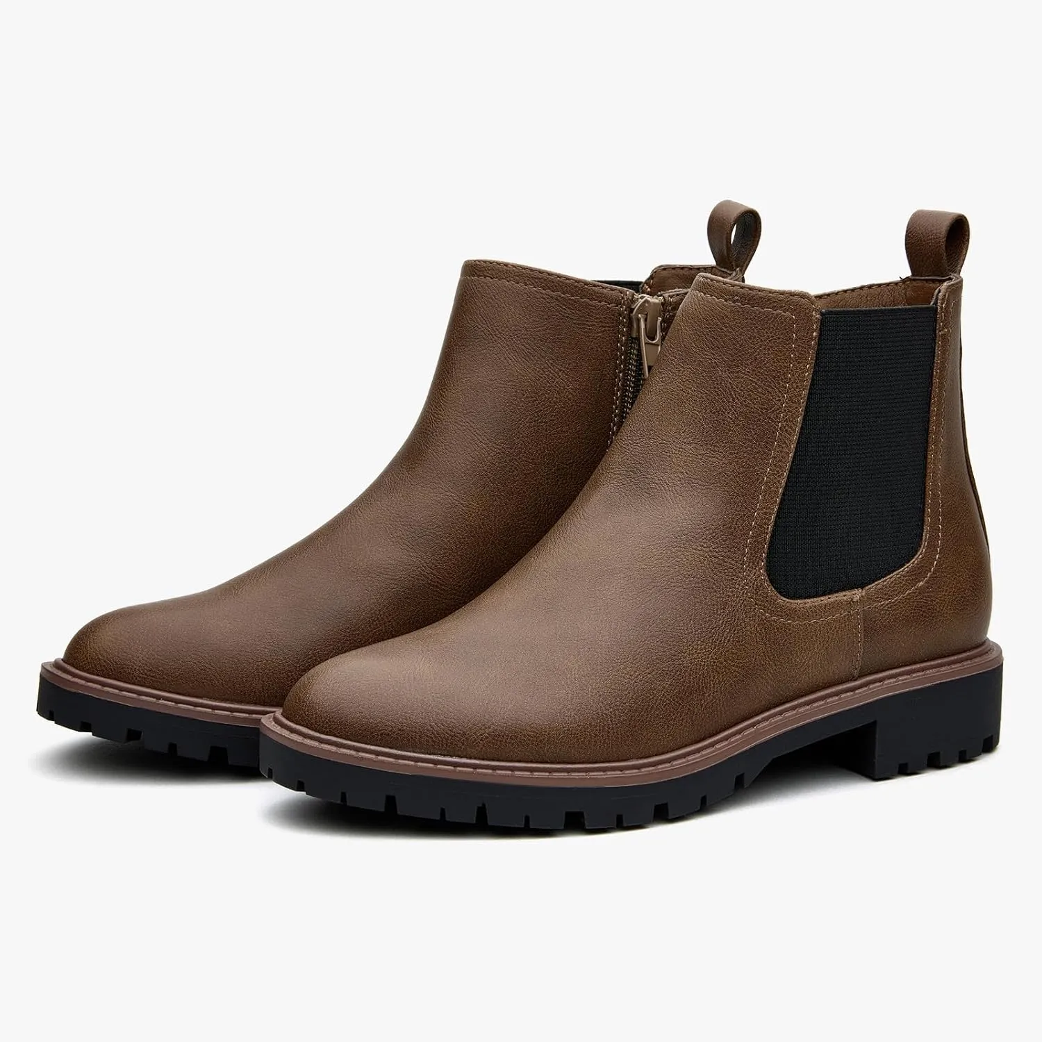Women's Low Heel Chelsea Ankle Boots Fashion Slip-On Elastic Fall Booties Shoes