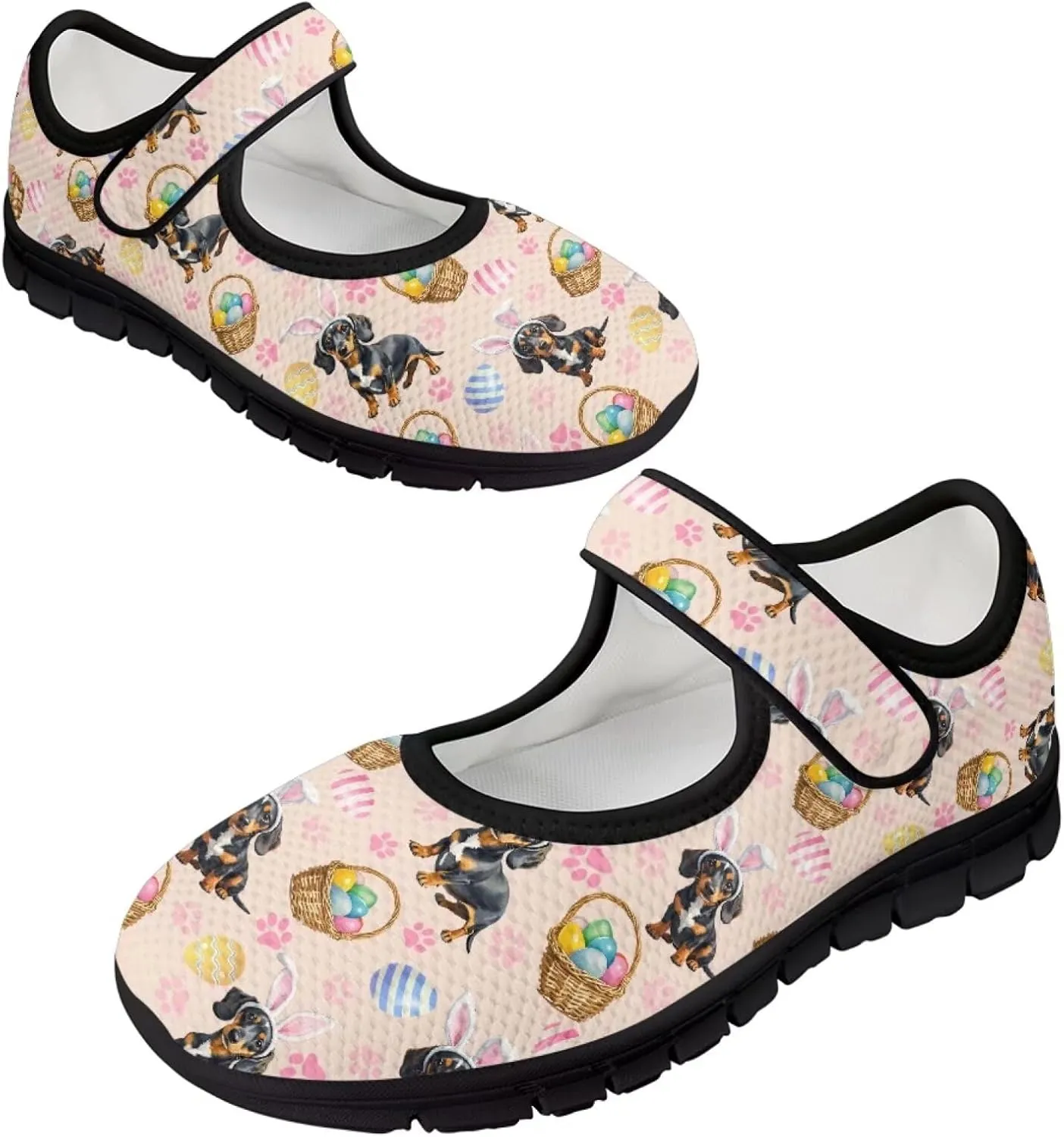 Women's Mary Jane Shoes Breathable Casual Walking Sneakers Closed Toe Fashion Lightweight Office Work Flats