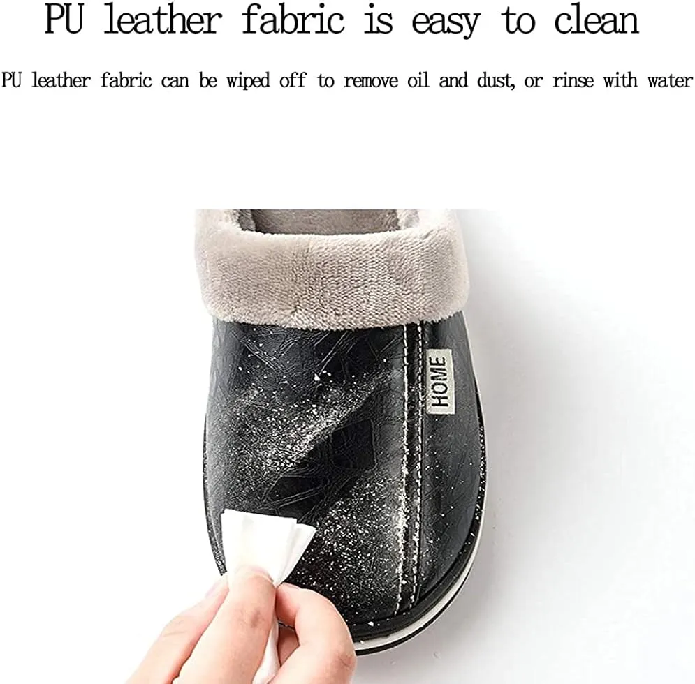 Women's Men's Soft House Felt Slippers Suede Indoor Slip On Cotton Shoes Memory Foam Anti-Skid Sole