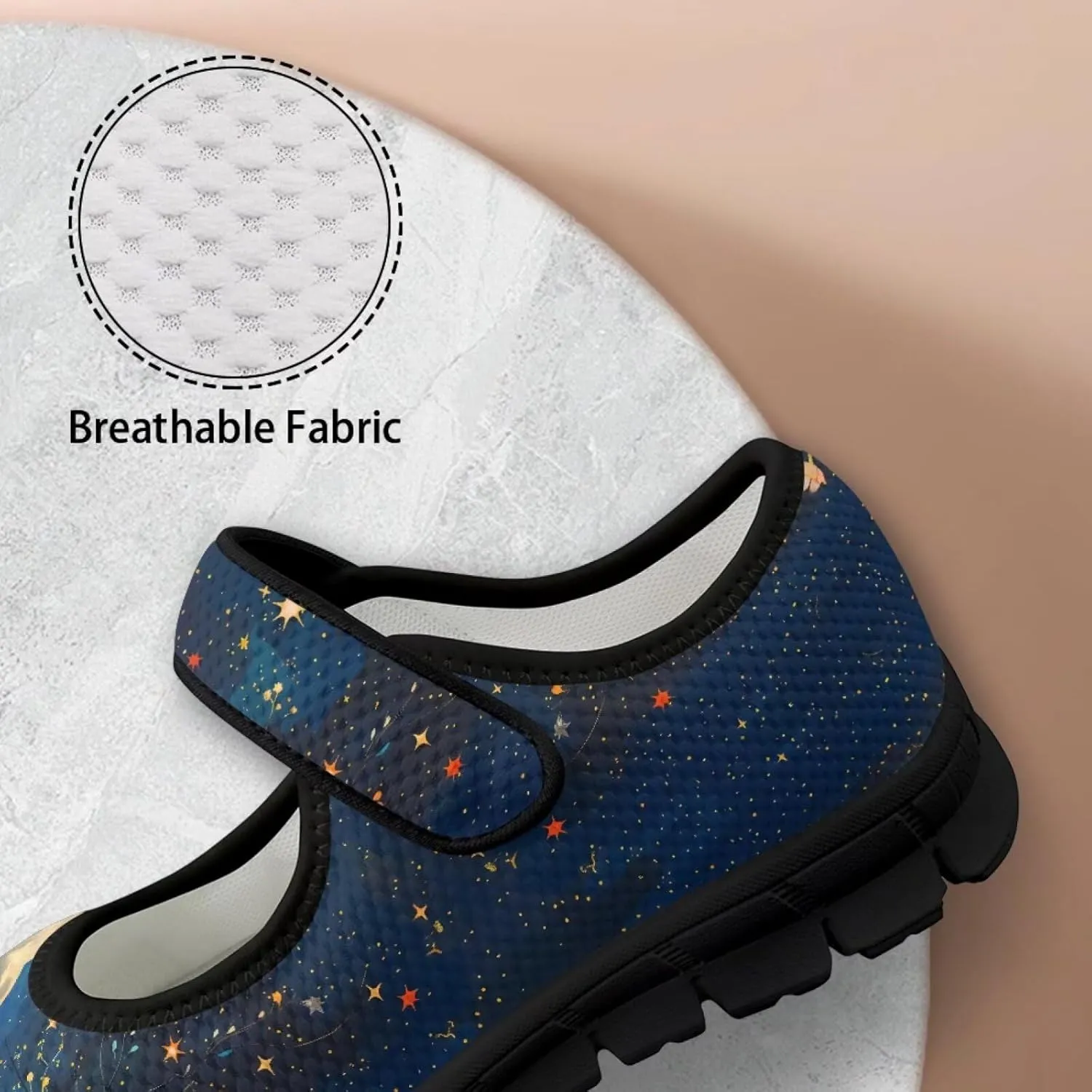 Womens Mushroom Print Mary Jane Flats Breathable Casual Shoes Lightweight Non Slip Fashion Walking Sneakers