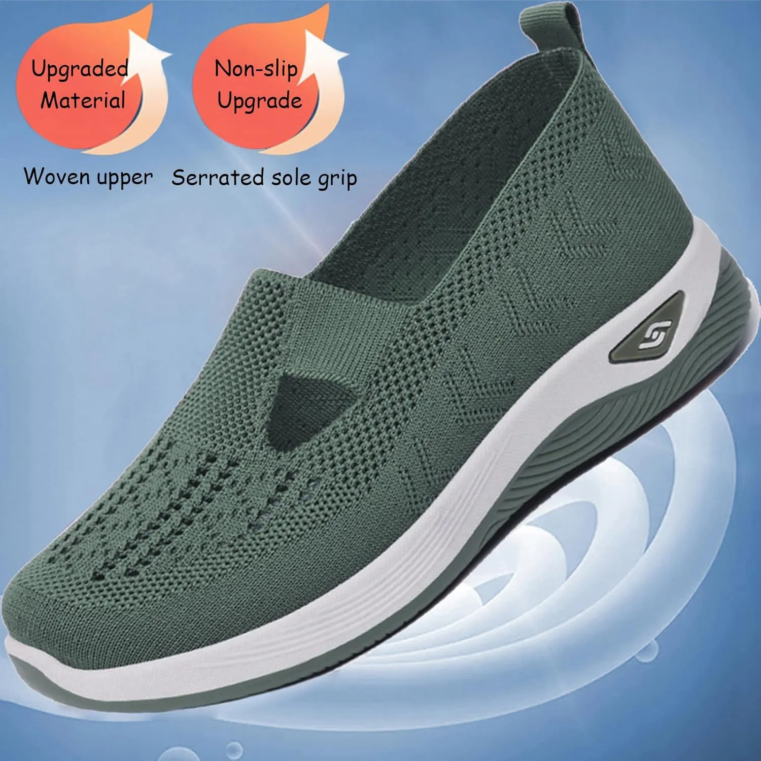Women's Orthopedic Shoes Breathable Soft Clogs, Walking Slip on Diabetic Foam Shoes Hands Free Slip in Sneakers Arch Support
