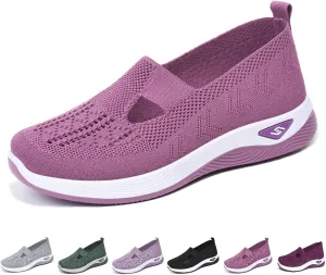 Women's Orthopedic Shoes Breathable Soft Clogs, Walking Slip on Diabetic Foam Shoes Hands Free Slip in Sneakers Arch Support
