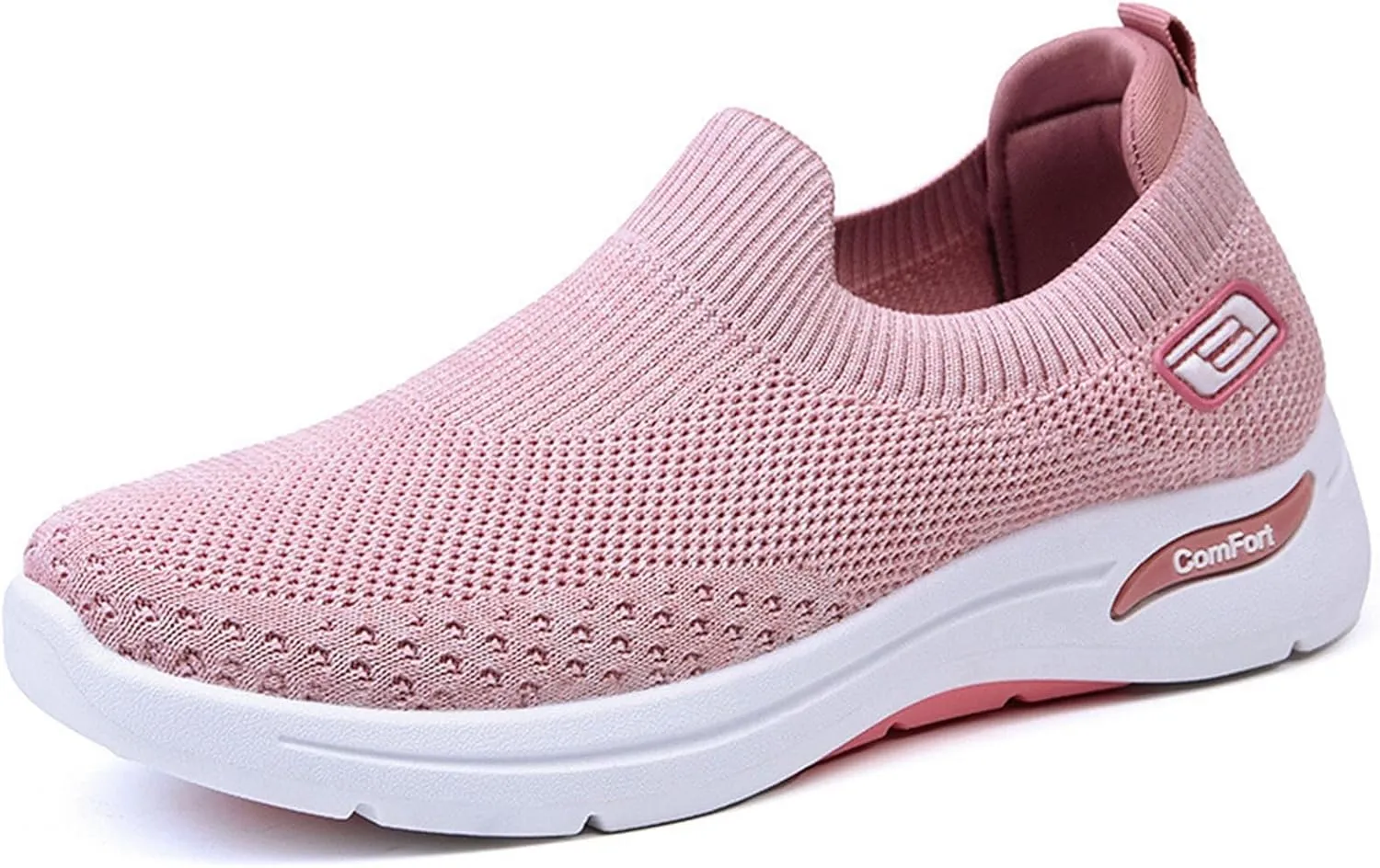 Womens Orthopedic Sneakers Slip On Arch Support Walking Shoes Comfortable Soft Sole Non Slip Low Top Tennis Shoes Mesh Breathable Lightweight Casual Sneakers