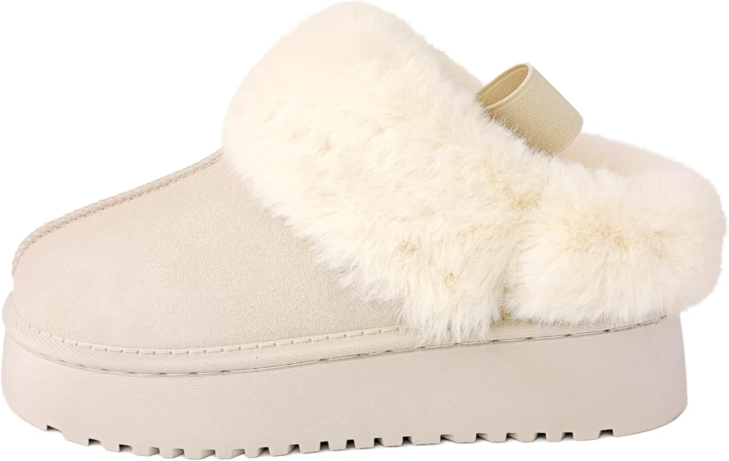 Women's Platform Slippers Winter Mini Boots Anti-Slip Suede Slip on Women Sneakers Fur Lined House Slippers for Indoor Outdoor