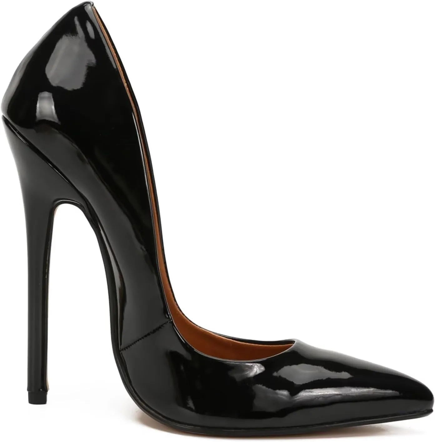 Women's Pumps High Heels 5.7 inch, Classic Sexy Pointed Toe Black Stiletto Heels Dress Wedding Party Office Shoes Slip On Plus Size