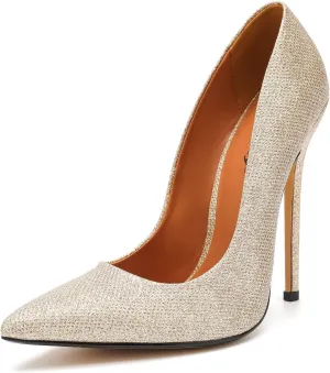 Women's Pumps High Heels 5.7 inch, Classic Sexy Pointed Toe Black Stiletto Heels Dress Wedding Party Office Shoes Slip On Plus Size