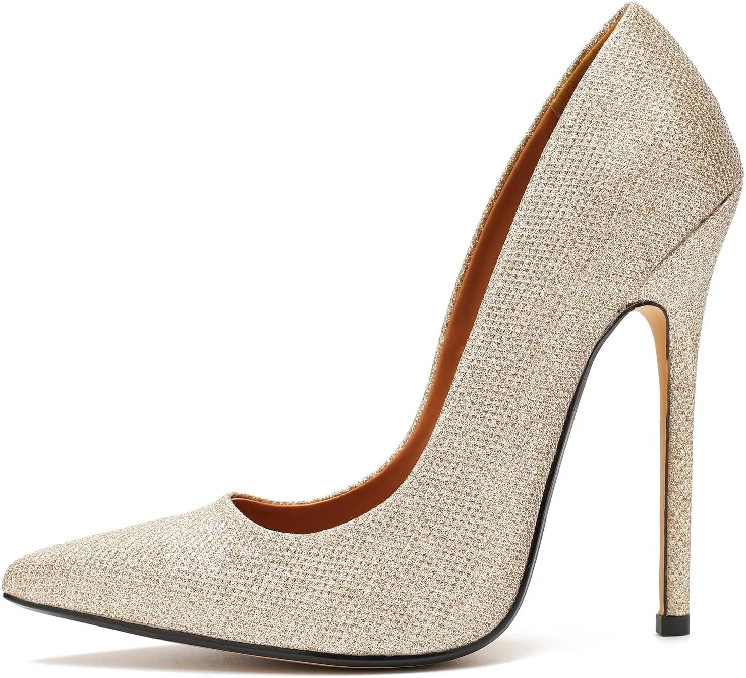 Women's Pumps High Heels 5.7 inch, Classic Sexy Pointed Toe Black Stiletto Heels Dress Wedding Party Office Shoes Slip On Plus Size