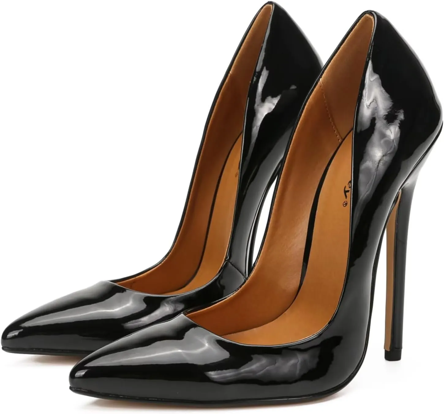 Women's Pumps High Heels 5.7 inch, Classic Sexy Pointed Toe Black Stiletto Heels Dress Wedding Party Office Shoes Slip On Plus Size