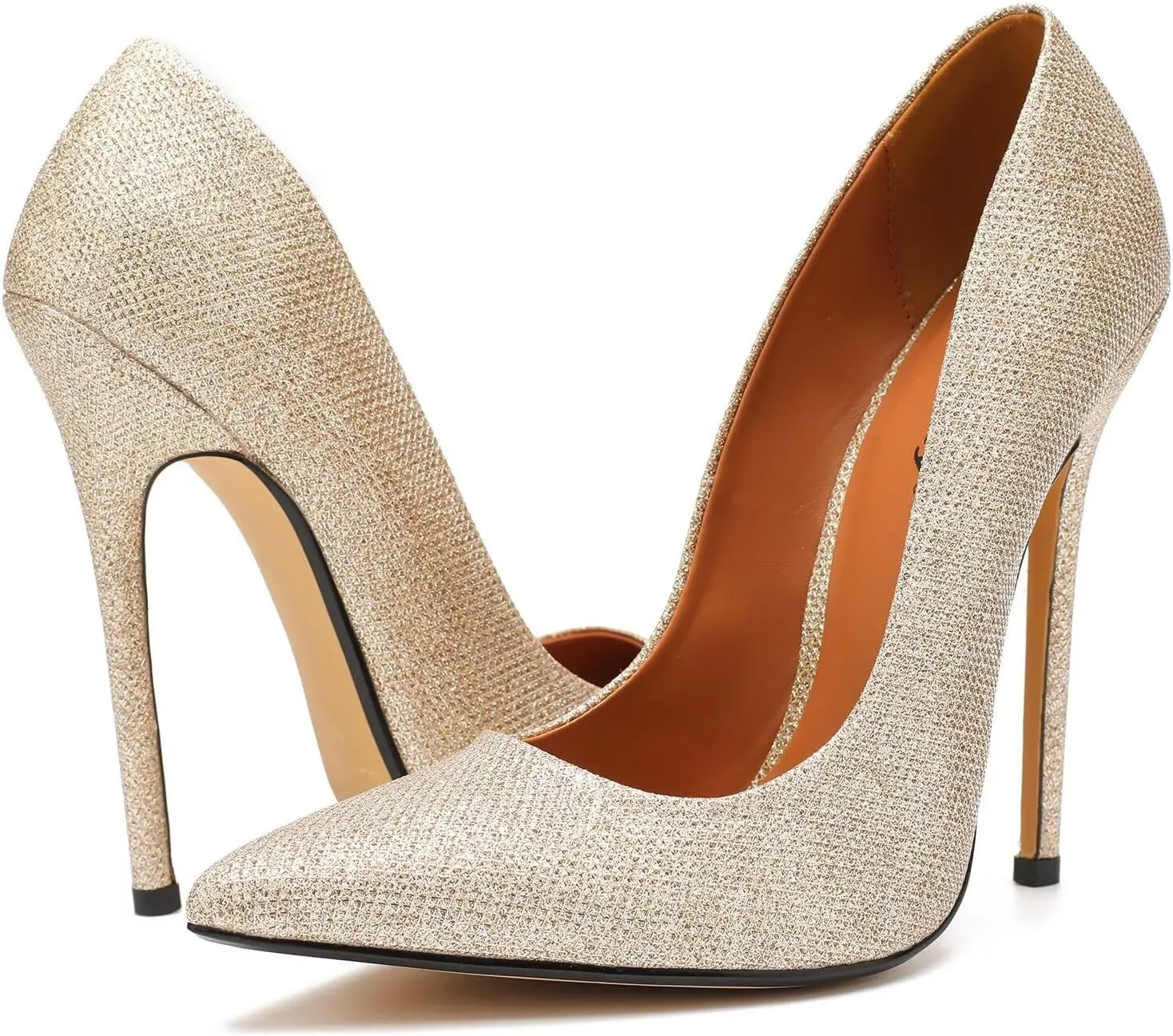 Women's Pumps High Heels 5.7 inch, Classic Sexy Pointed Toe Black Stiletto Heels Dress Wedding Party Office Shoes Slip On Plus Size