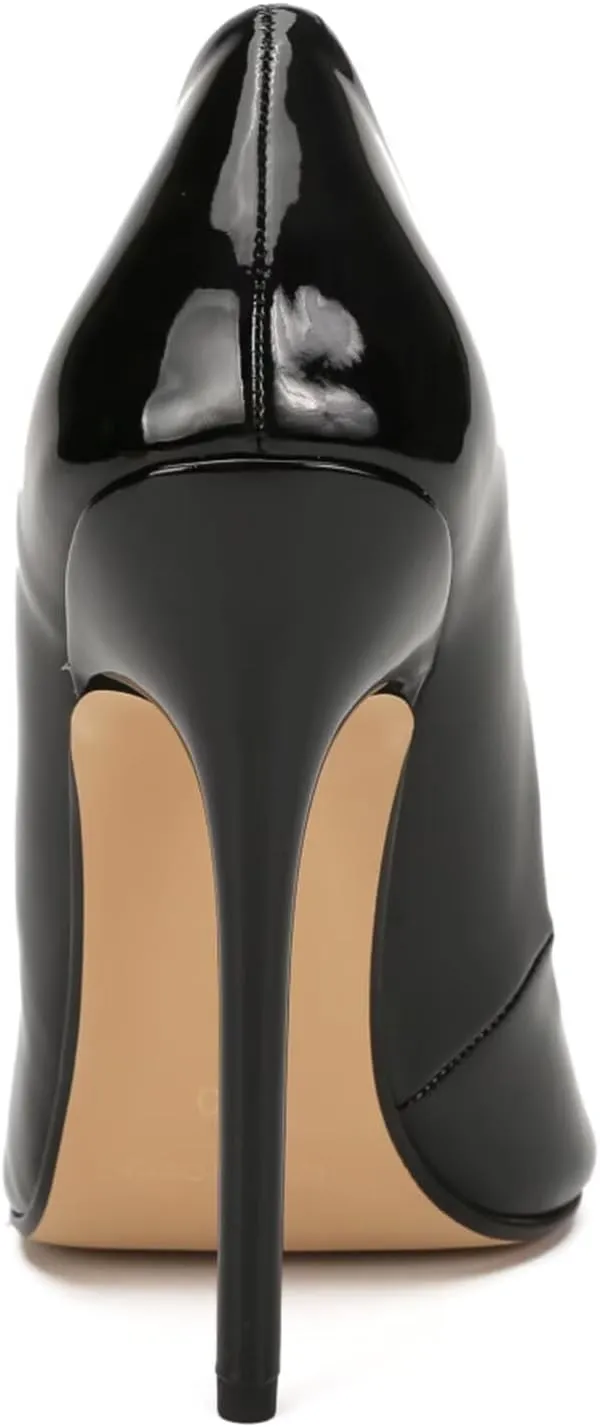 Women's Pumps High Heels 5.7 inch, Classic Sexy Pointed Toe Black Stiletto Heels Dress Wedding Party Office Shoes Slip On Plus Size