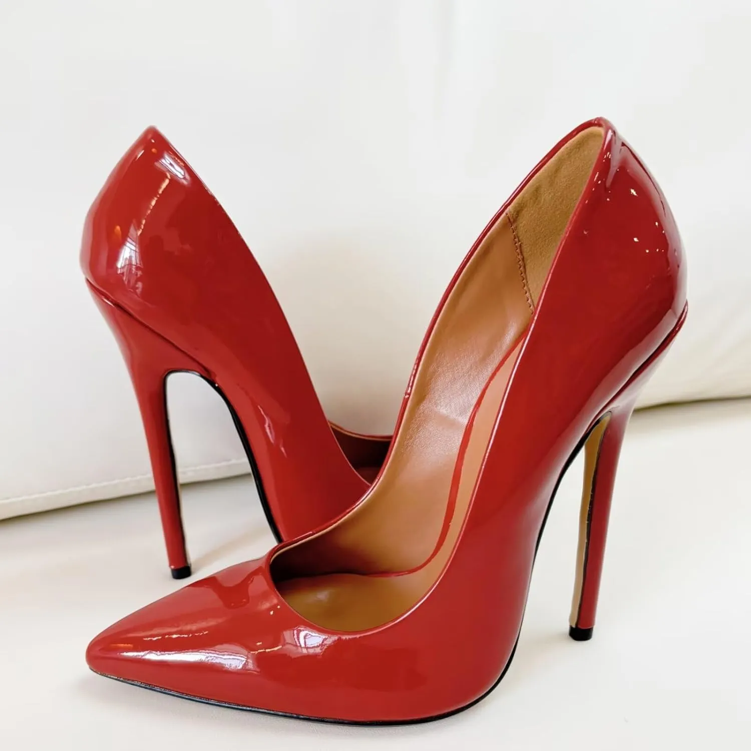 Women's Pumps High Heels Sexy Pointed Toe Black Stiletto Heels Dress Wedding Party Office Shoes Slip On