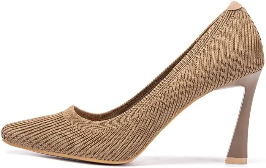 Women's Pumps Pointed Toe Kitten Heel Slip On Dressy Casual Shoes