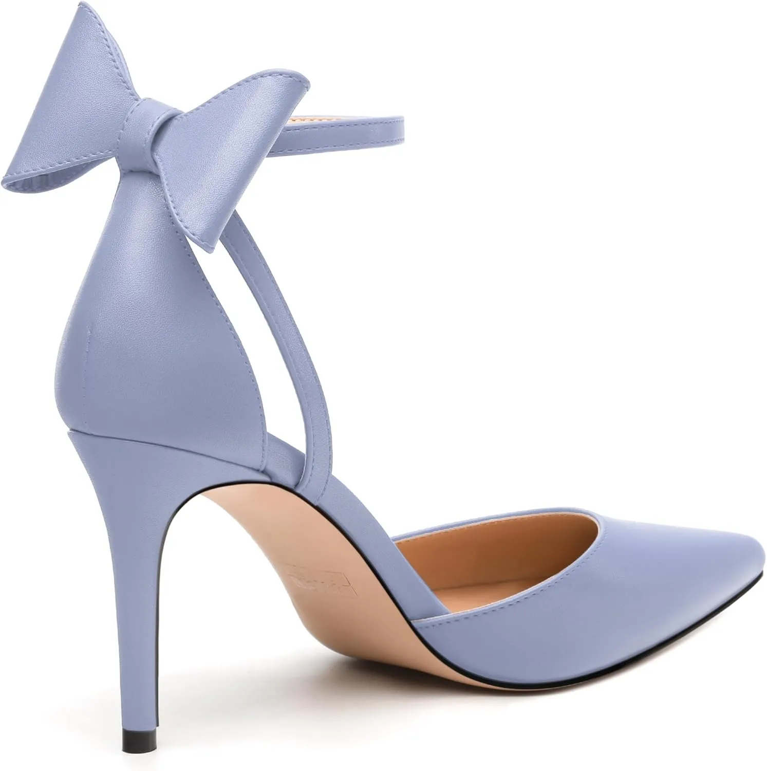 Women's Pumps with Bow, Sexy Closed Toe Heels with Bows On The Back, Fashion Dressy Bowtie Ankle Strap High Heels