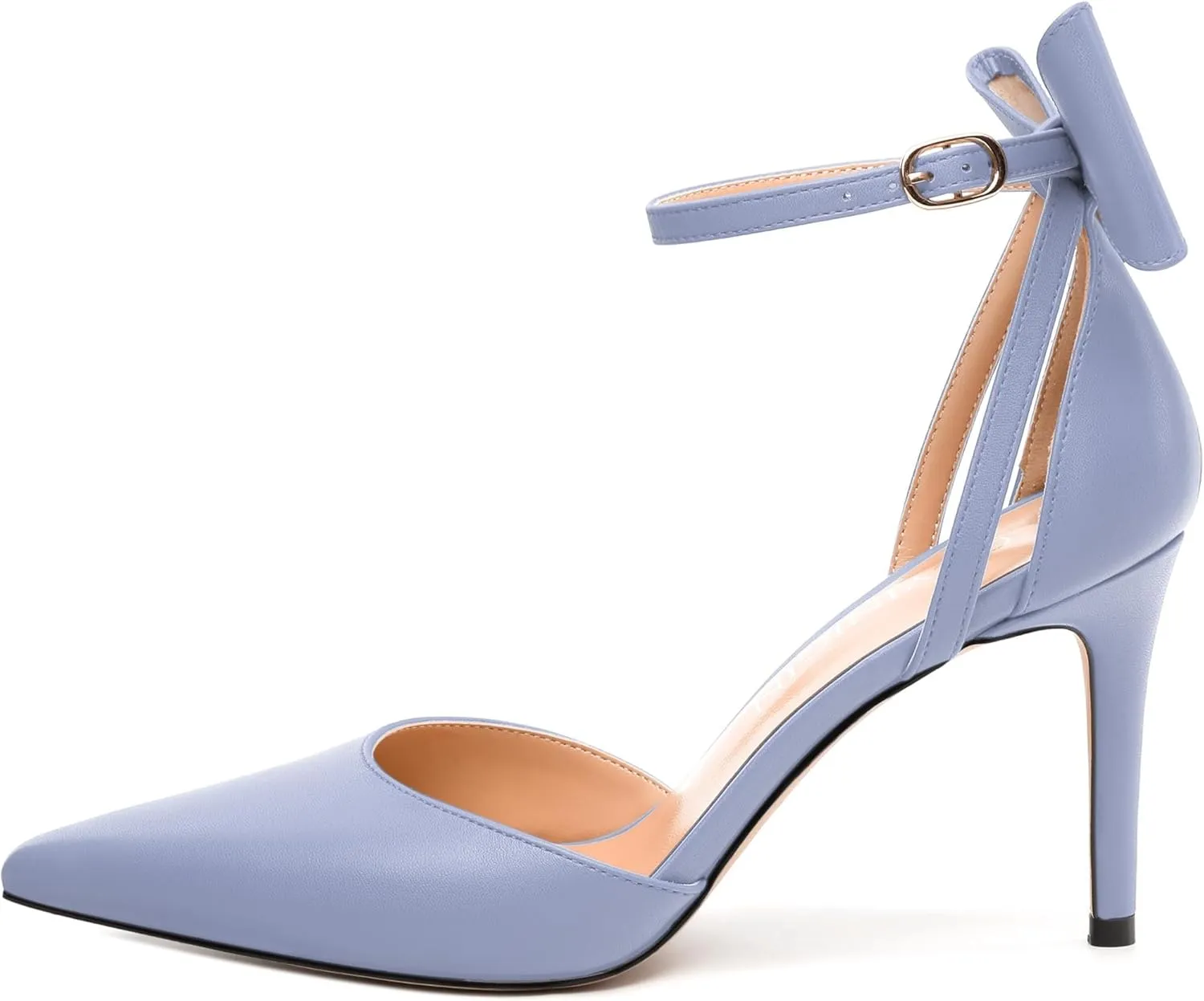 Women's Pumps with Bow, Sexy Closed Toe Heels with Bows On The Back, Fashion Dressy Bowtie Ankle Strap High Heels