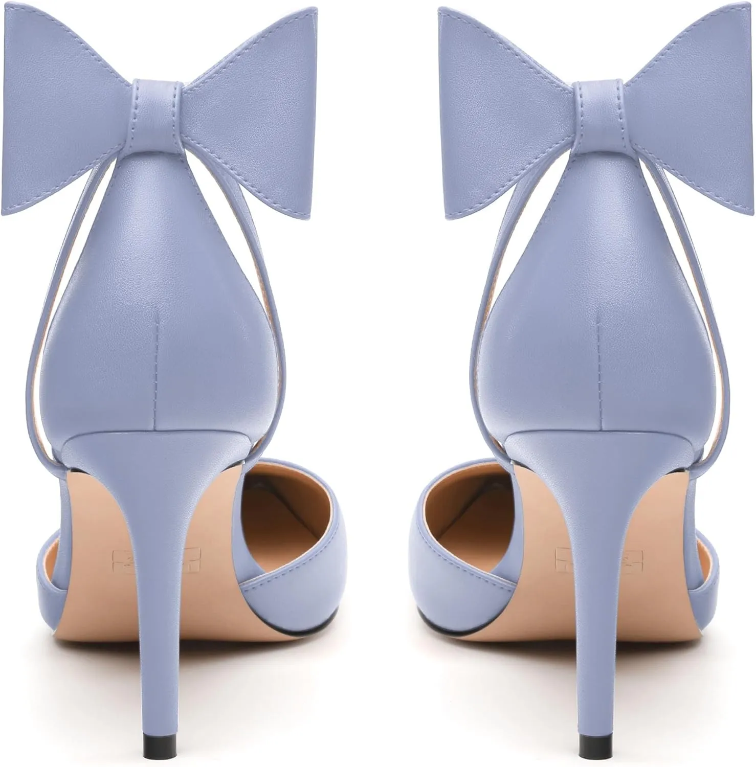 Women's Pumps with Bow, Sexy Closed Toe Heels with Bows On The Back, Fashion Dressy Bowtie Ankle Strap High Heels