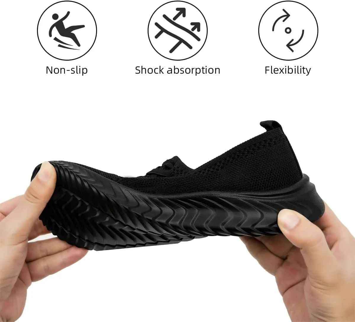 Women's Slip on Tennis Shoes Walking Running Non Slip Sneakers Lightweight Breathable Casual Fashion Comfortable Athletic Gym Sports Sneakers