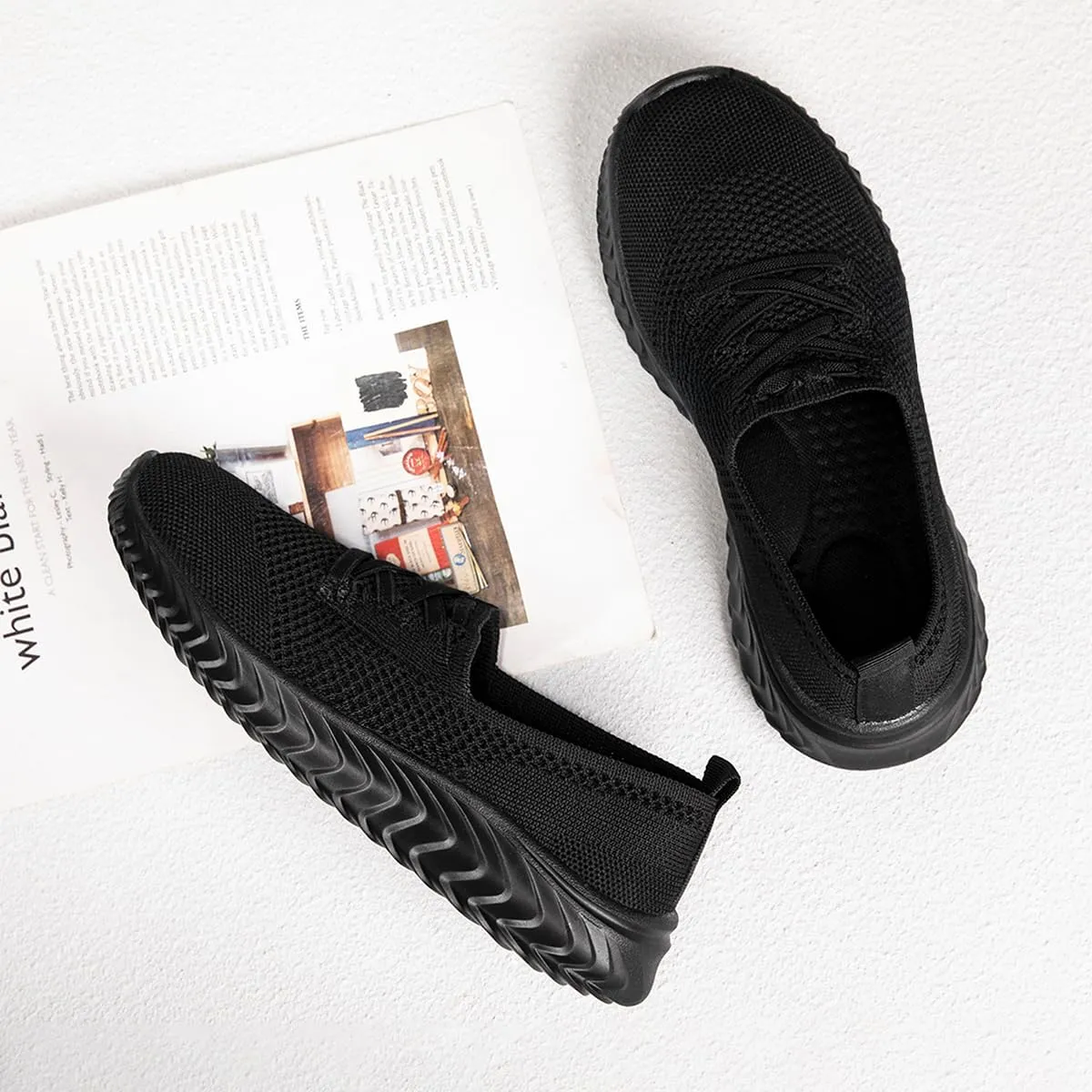 Women's Slip on Tennis Shoes Walking Running Non Slip Sneakers Lightweight Breathable Casual Fashion Comfortable Athletic Gym Sports Sneakers