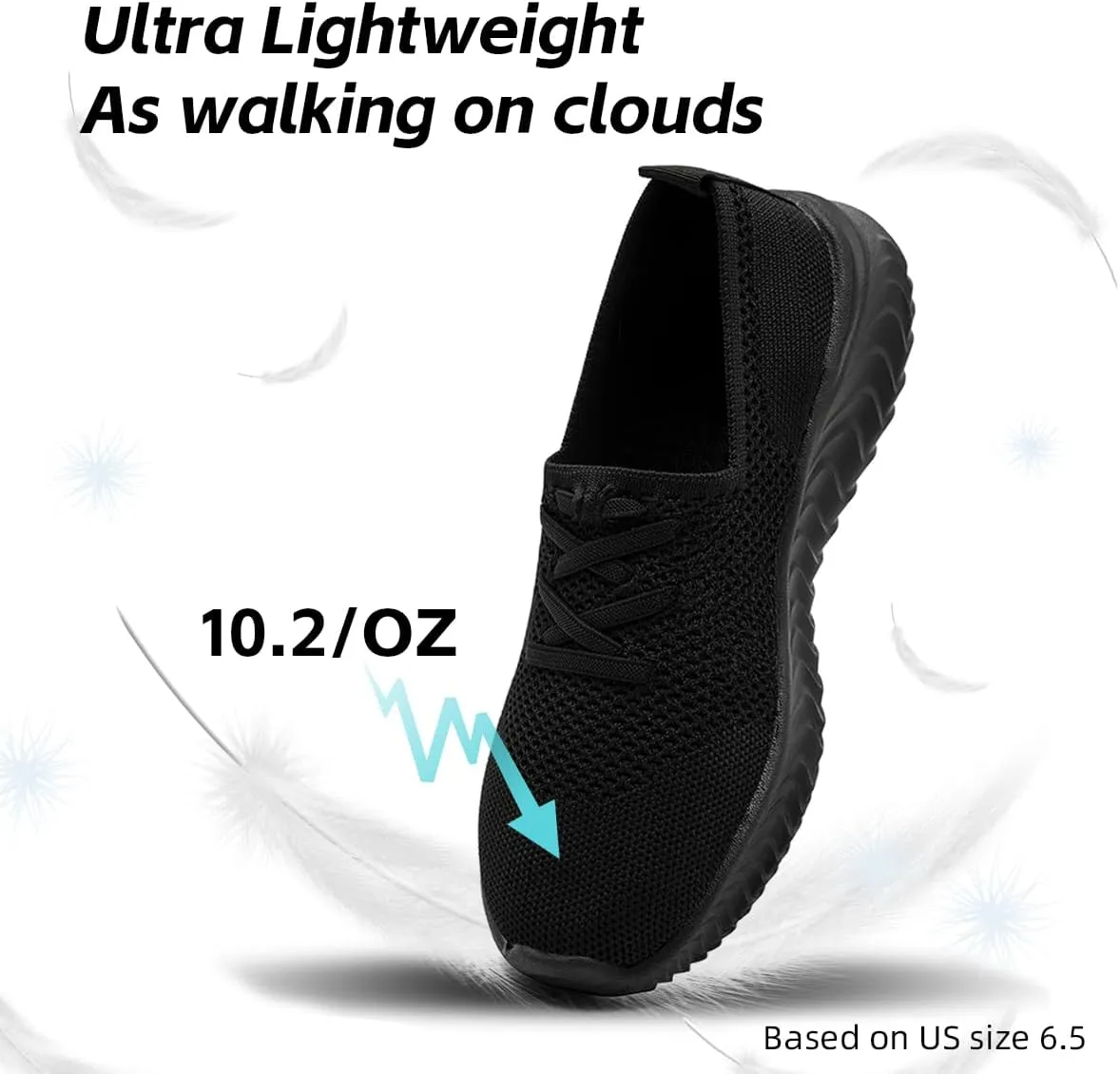 Women's Slip on Tennis Shoes Walking Running Non Slip Sneakers Lightweight Breathable Casual Fashion Comfortable Athletic Gym Sports Sneakers
