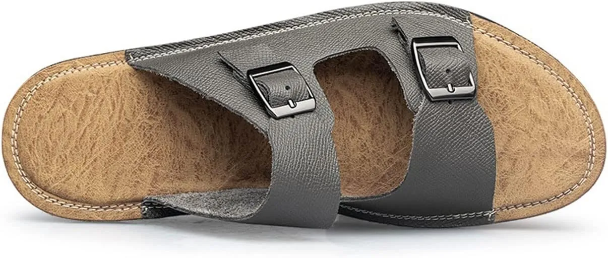 Womens Slippers Cow Leather Slippers Men Slides Summer Shoes Soft Plus Size Sandals