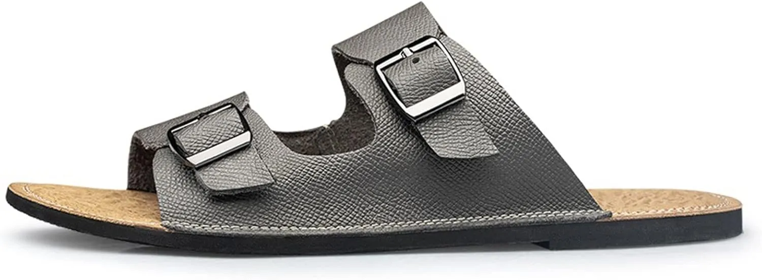 Womens Slippers Cow Leather Slippers Men Slides Summer Shoes Soft Plus Size Sandals