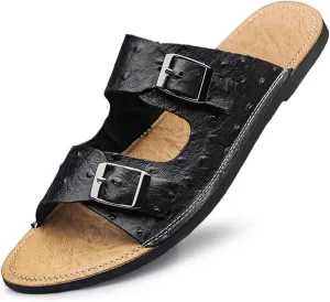 Womens Slippers Cow Leather Slippers Men Slides Summer Shoes Soft Plus Size Sandals