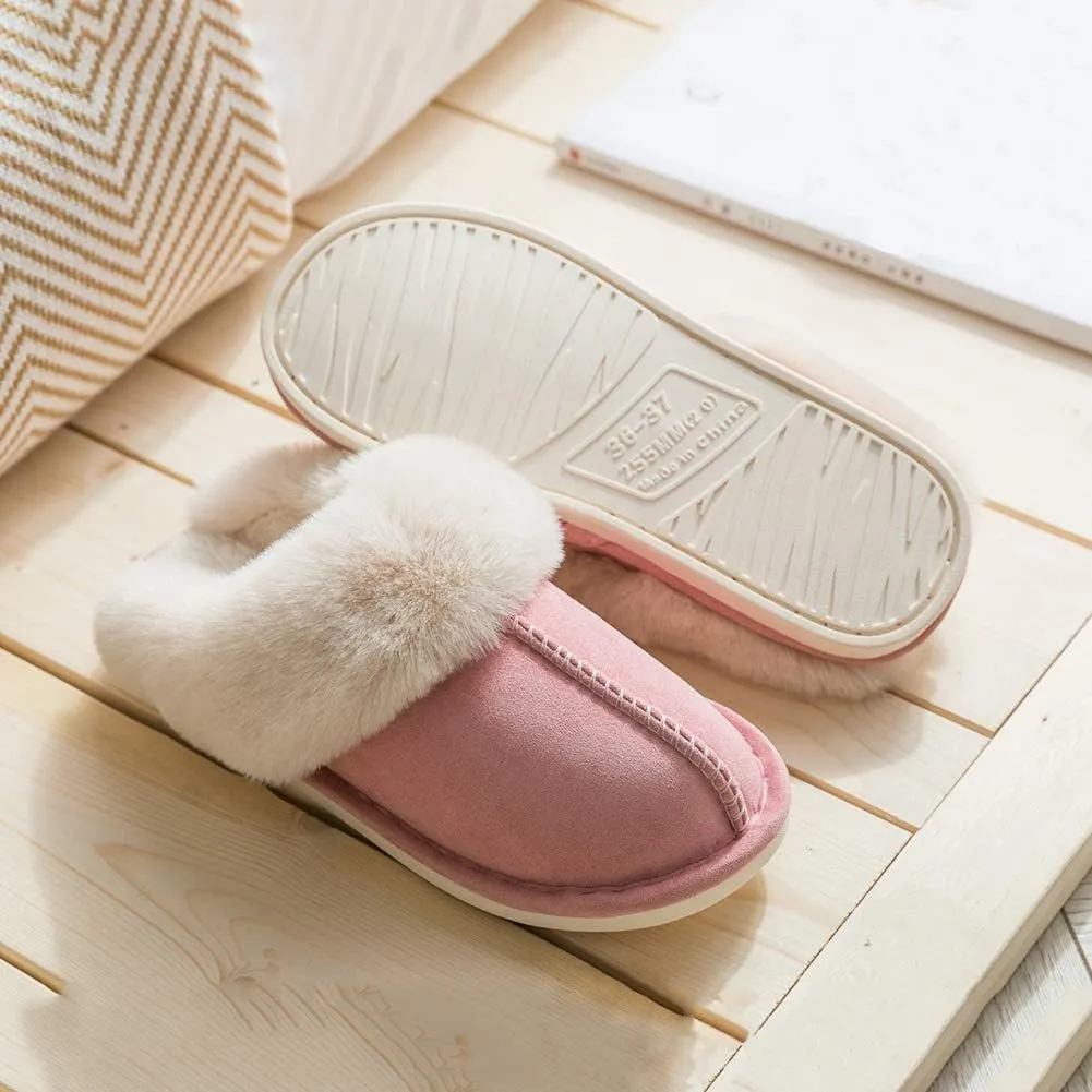 Women's Slippers Soft Plush Winter Warm House Shoes Slip on Memory Foam Fluffy Fur Slippers
