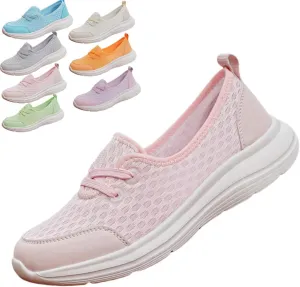 Women's Soft Sole Mesh Comfort Orthopedic Shoes,Lightweight Arch Support Walk Shoes,Slip On Flat Low Top Casual Sneaker