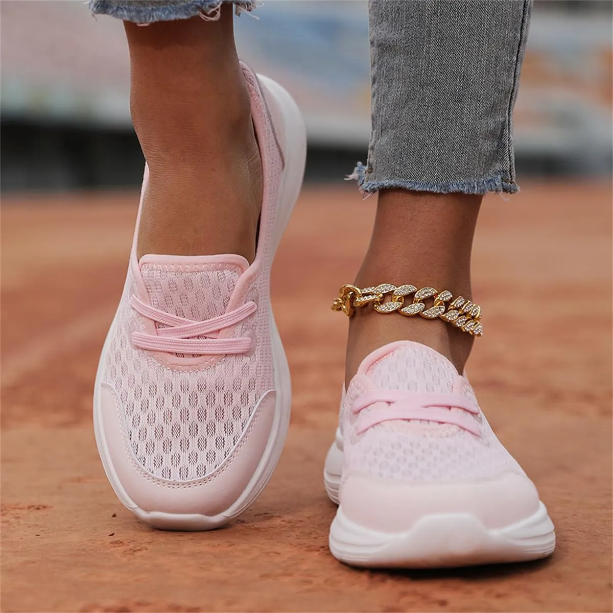Women's Soft Sole Mesh Comfort Orthopedic Shoes,Lightweight Arch Support Walk Shoes,Slip On Flat Low Top Casual Sneaker