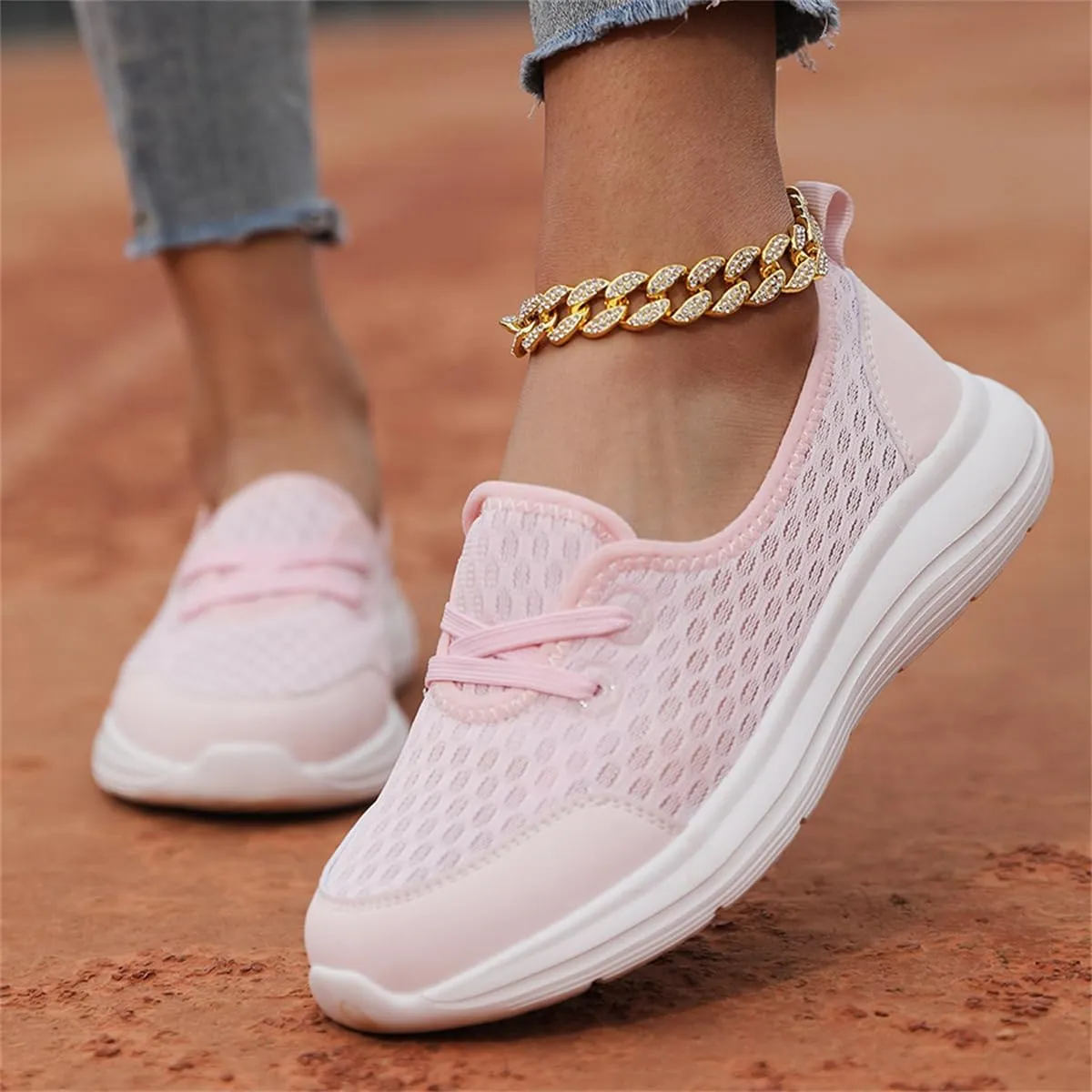 Women's Soft Sole Mesh Comfort Orthopedic Shoes,Lightweight Arch Support Walk Shoes,Slip On Flat Low Top Casual Sneaker