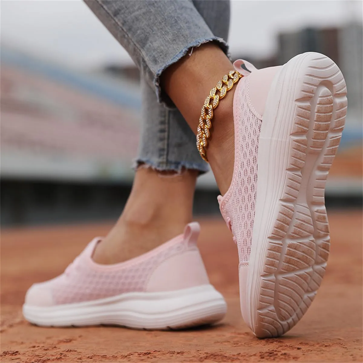Women's Soft Sole Mesh Comfort Orthopedic Shoes,Lightweight Arch Support Walk Shoes,Slip On Flat Low Top Casual Sneaker