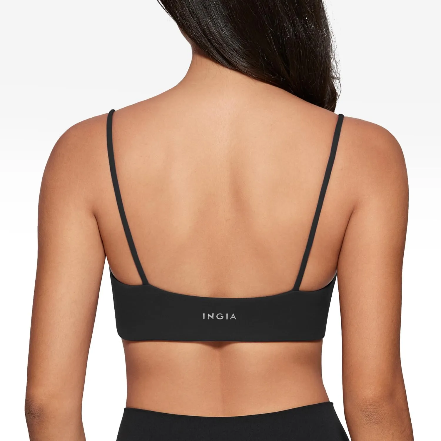 Women's Square Neck Sports Bra Spaghetti Strap Padded Cami Yoga Wireless Square Back Workout Bra Crop Top