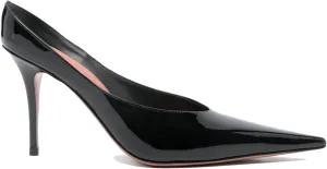 Women's Stiletto Slingback Heels - Slip On Patent Leather Pumps with Pointed Toe Comfortable High Heel Mules for Women