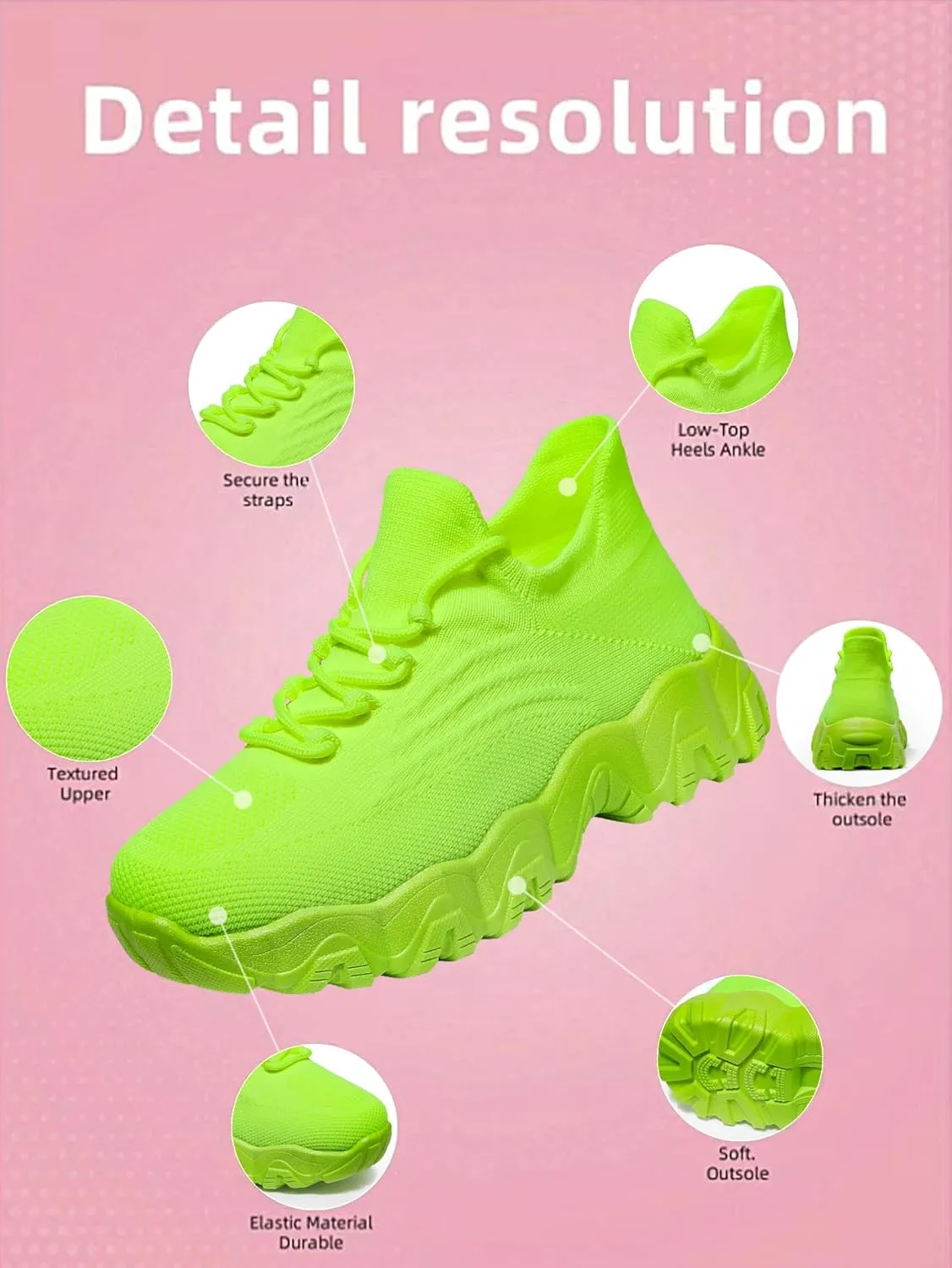 Women's Walking Shoes Slip-On Running Shoes- MD Sole Lightweight Sneakers for Women, Breathable Arch Support Running Gym Shoes