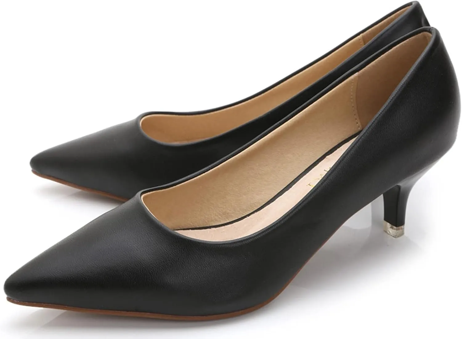 WUIWUIYU Womens Lovely Colors Low Kitten Heel Pointed Toe Dress Work Wedding Pumps Bridal Heeled Shoes