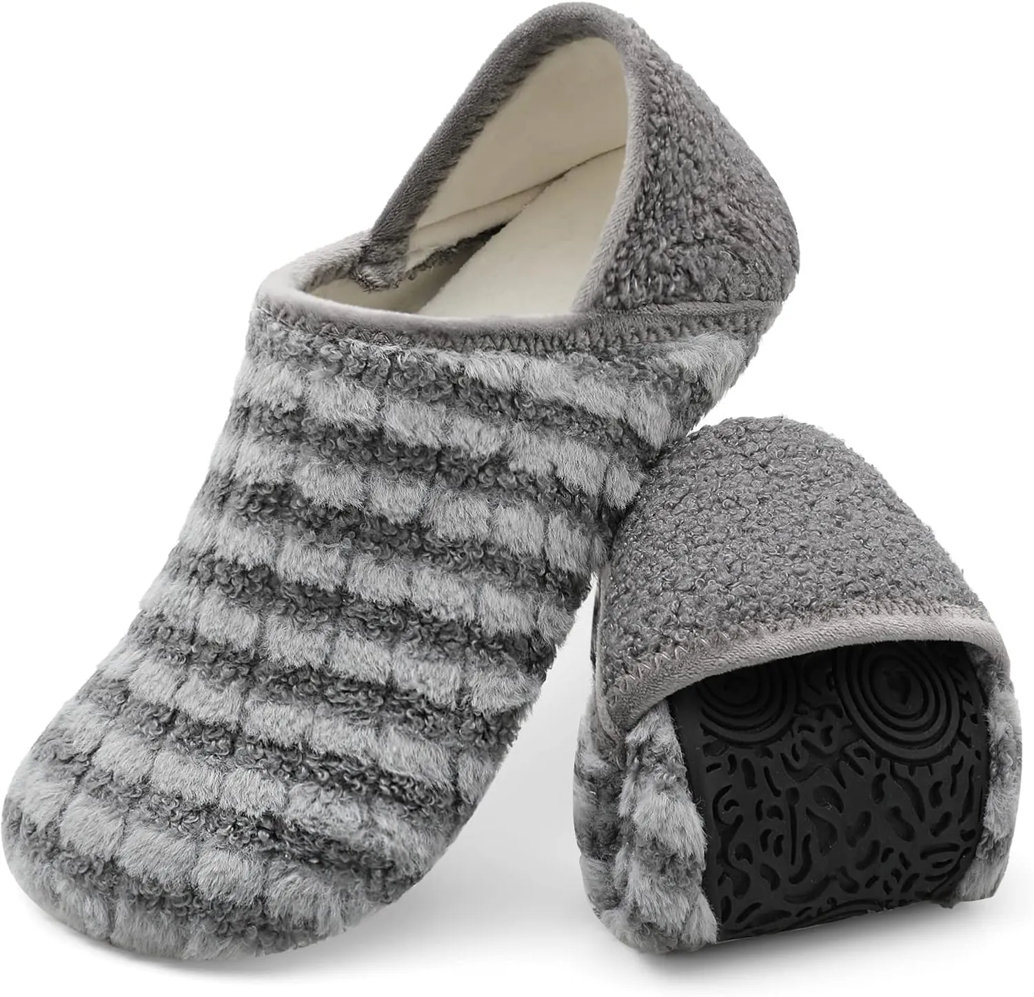 XIHALOOK House Slippers for Women Men Cozy Sock Shoes with Soft Rubber Sole Slip On for Indoor/Outdoor
