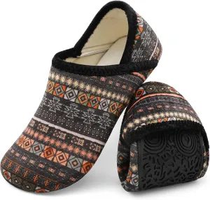 XIHALOOK House Slippers for Women Men Cozy Sock Shoes with Soft Rubber Sole Slip On for Indoor/Outdoor