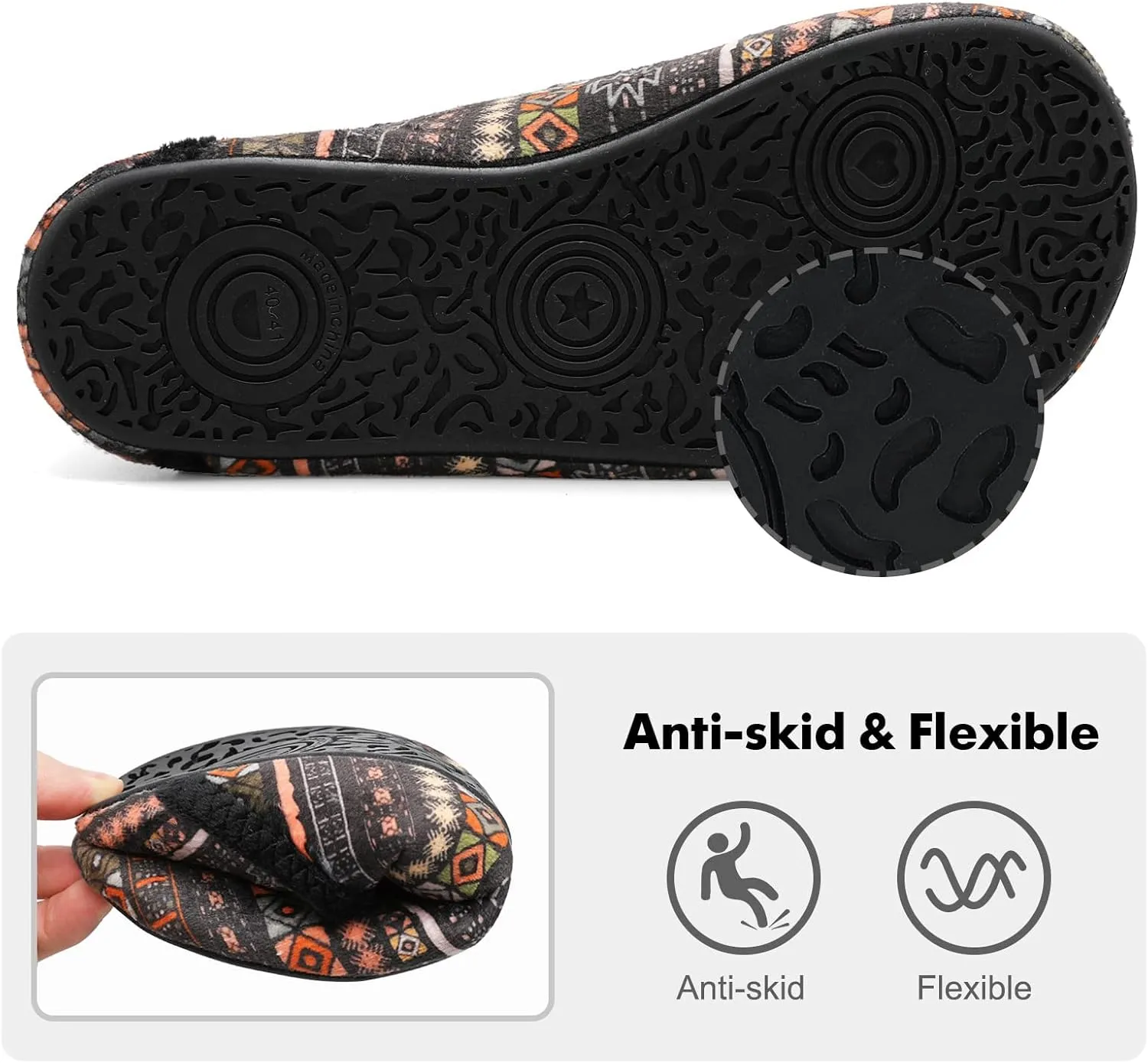XIHALOOK House Slippers for Women Men Cozy Sock Shoes with Soft Rubber Sole Slip On for Indoor/Outdoor