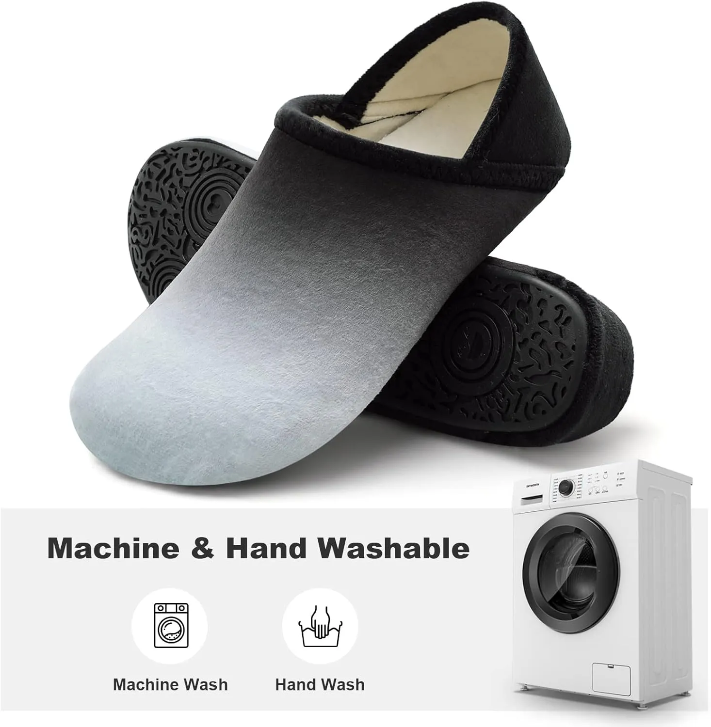 XIHALOOK House Slippers for Women Men Cozy Sock Shoes with Soft Rubber Sole Slip On for Indoor/Outdoor