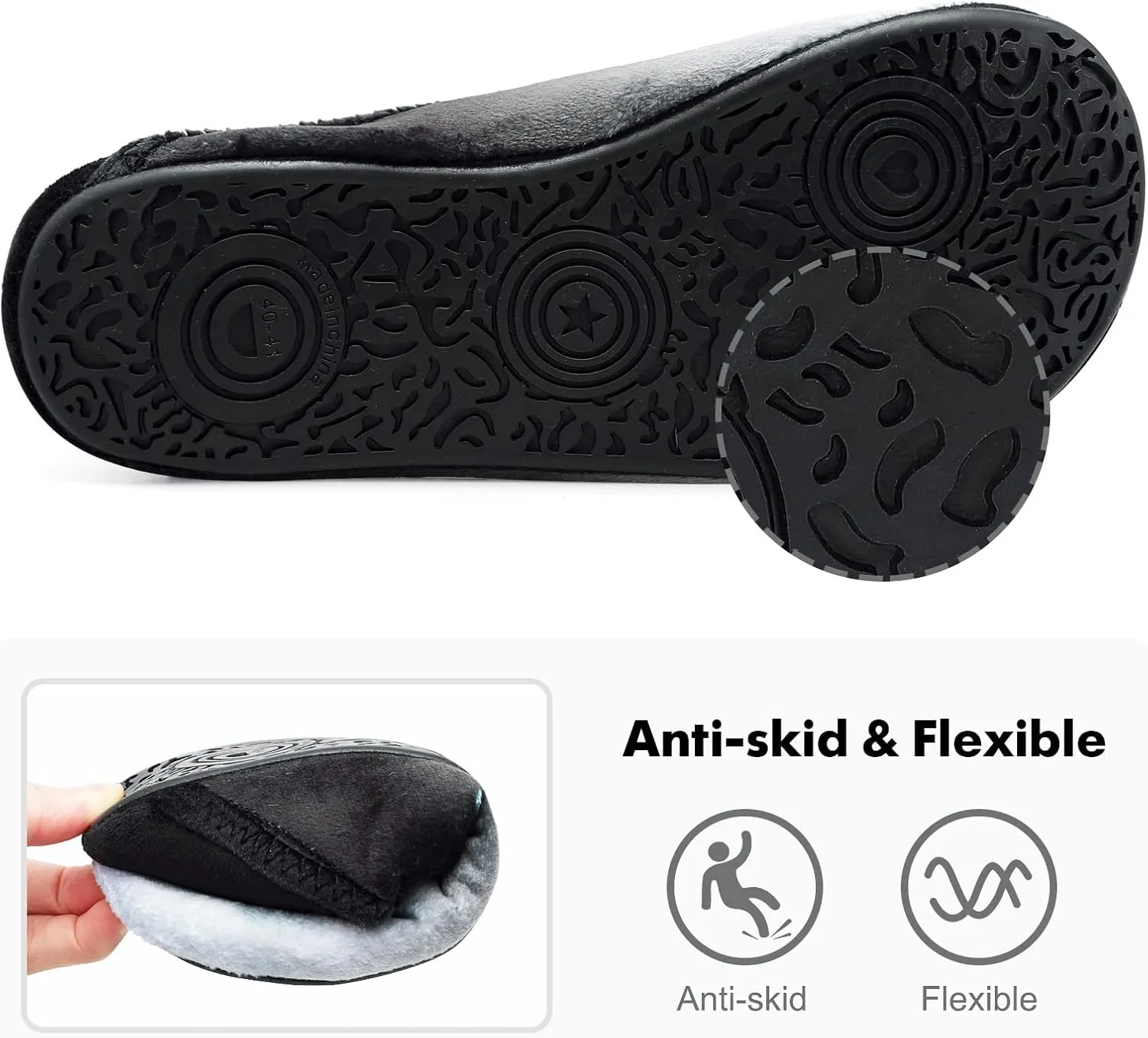 XIHALOOK House Slippers for Women Men Cozy Sock Shoes with Soft Rubber Sole Slip On for Indoor/Outdoor