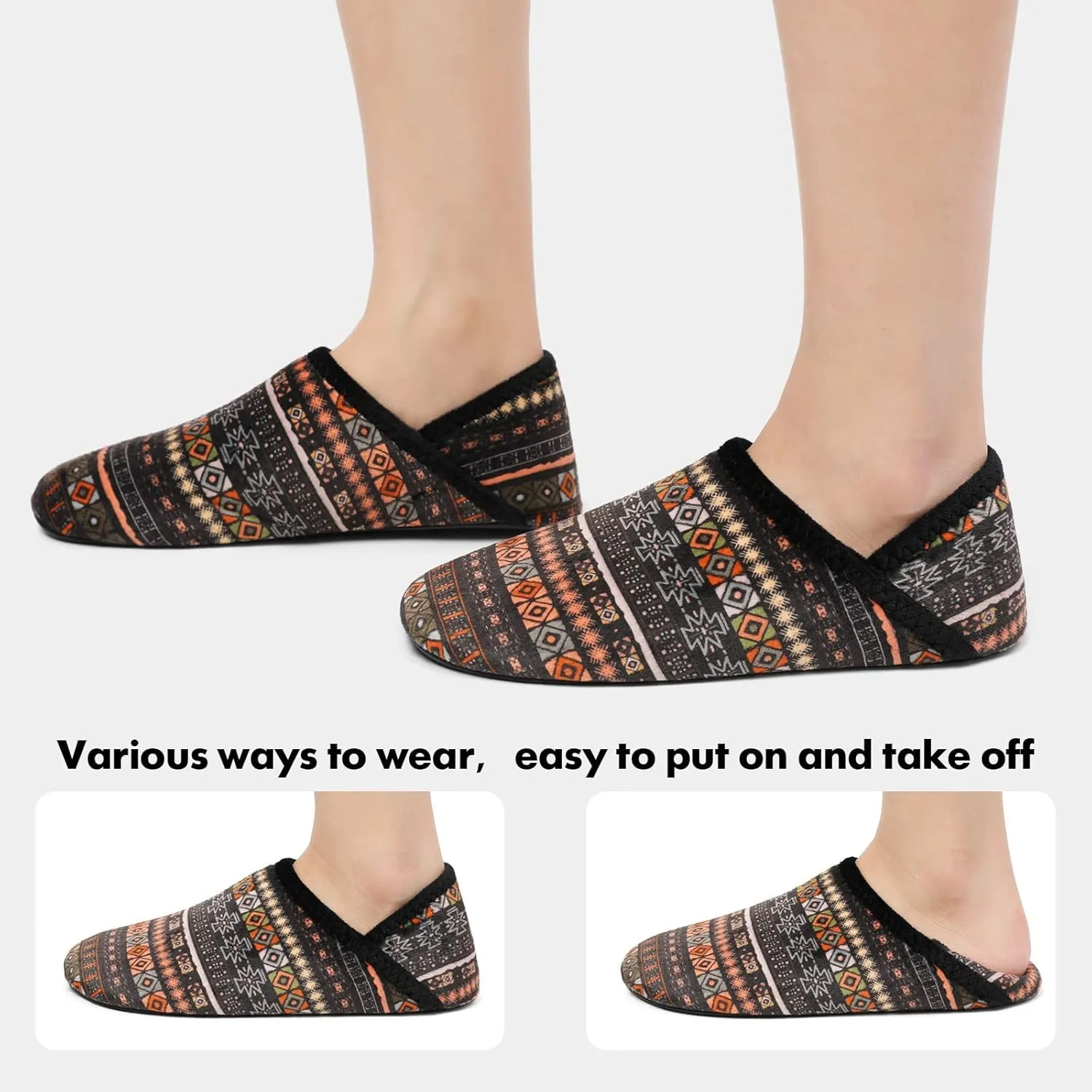 XIHALOOK House Slippers for Women Men Cozy Sock Shoes with Soft Rubber Sole Slip On for Indoor/Outdoor