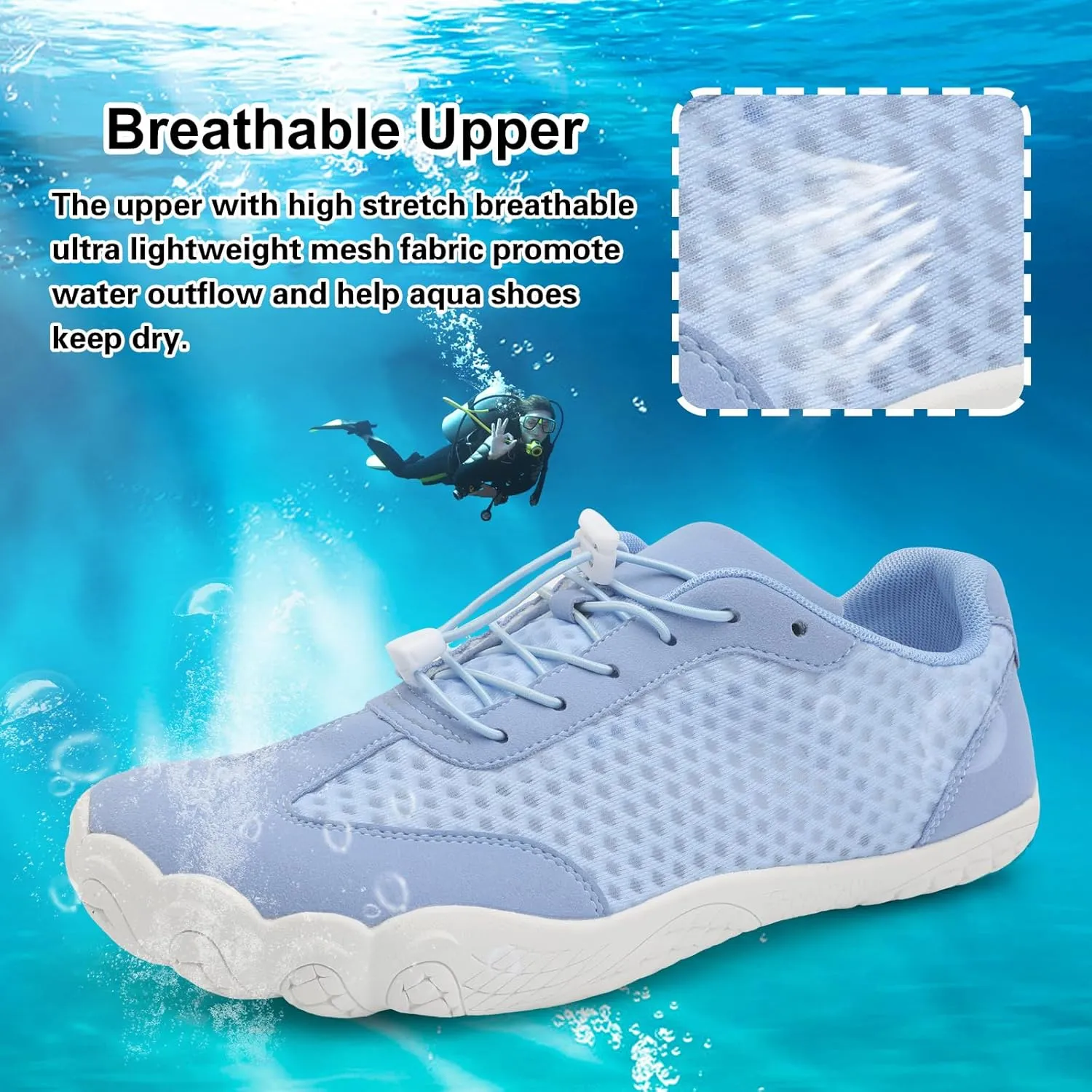 XIHALOOK Water Hiking Shoes for Women Men Barefoot Wide Toe Minimalist Shoes for Beach Swim River Pool Lake Surfing Training
