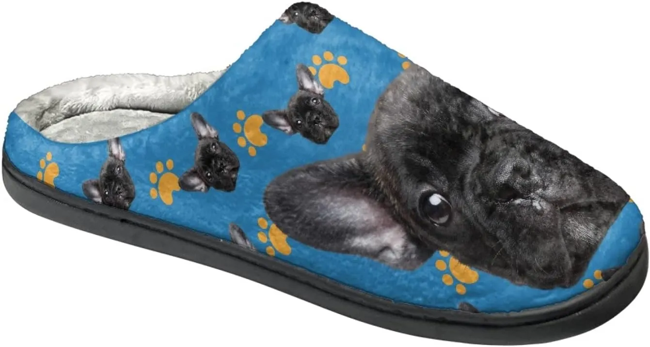 Xoenoiee Warm Slippers for Men Women Soft Comy House Slippers Lightweight Slip-On Fluffy Bedroom Home Shoes