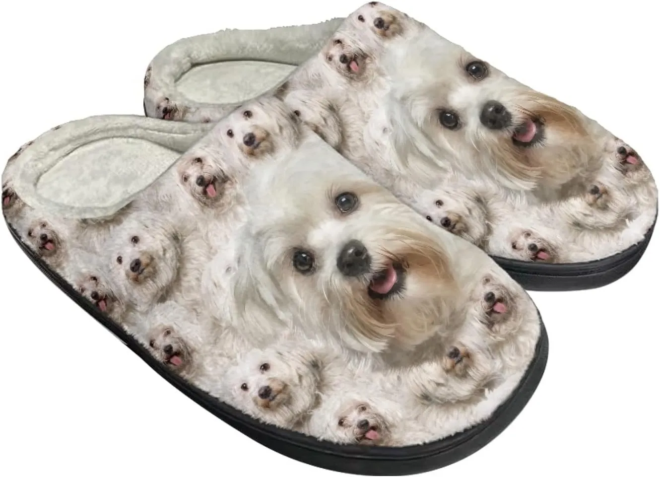 Xoenoiee Warm Slippers for Men Women Soft Fuzzy Slippers Slip-On Indoor Outdoor Nonslip Plush House Shoes